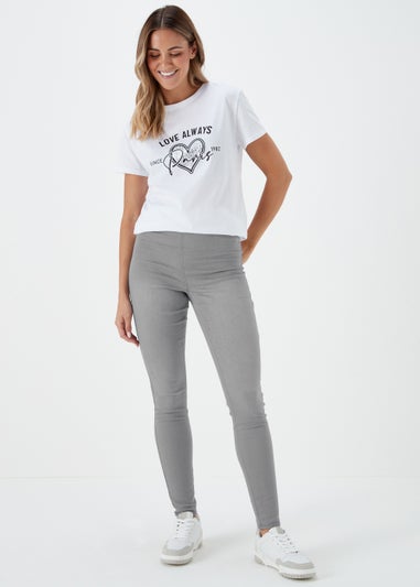 Rosie Grey Washed Pull On Jeggings