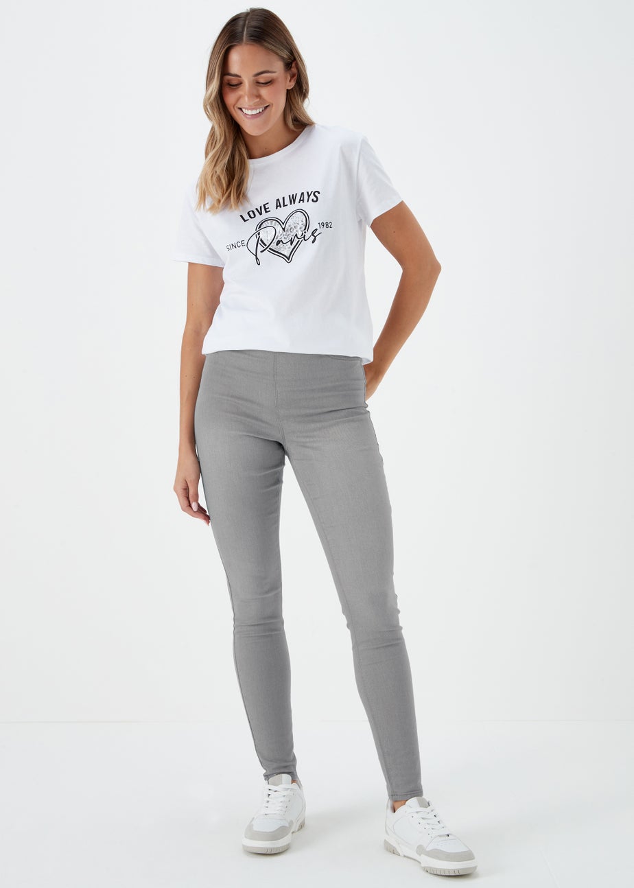 Rosie Grey Washed Pull On Jeggings