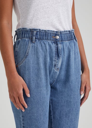 Light Wash Paperbag Jeans