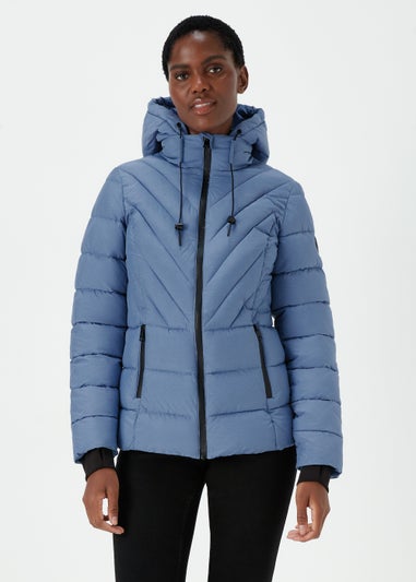 Blue Short Padded Shower Resistant Coat