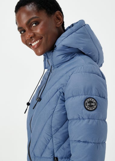 Blue Short Padded Shower Resistant Coat