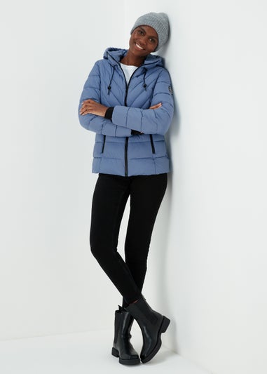 Blue Short Padded Shower Resistant Coat