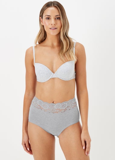 4 Pack Multicoloured Lace Trim Full Knickers