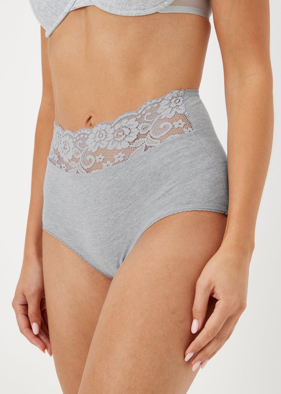 4 Pack Multicoloured Lace Trim Full Knickers