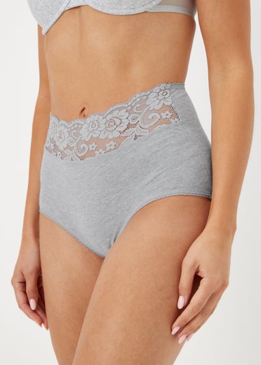 4 Pack Multicoloured Lace Trim Full Knickers