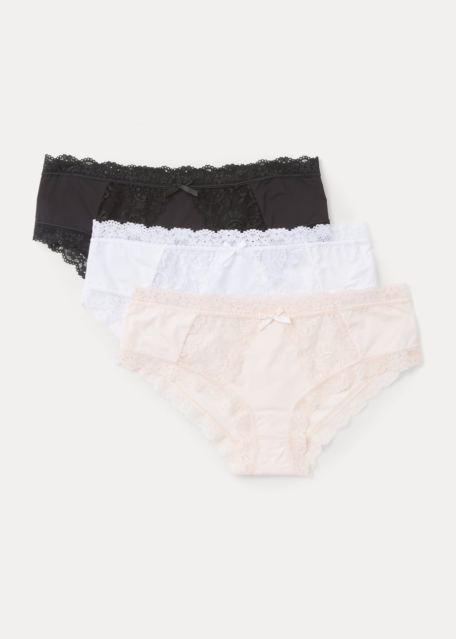3 Pack Lace Side Short Knickers