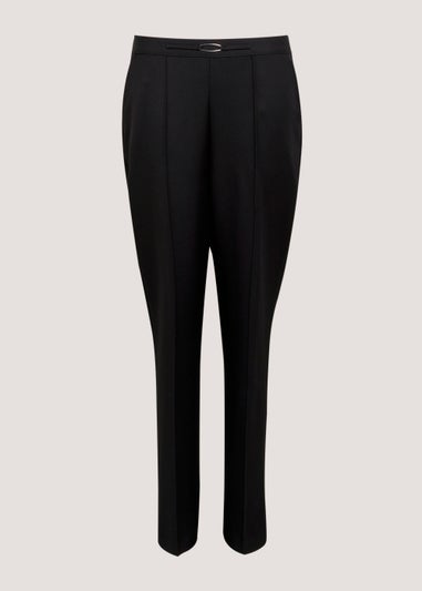 Et Vous Black Pleat Front Straight Leg Trousers