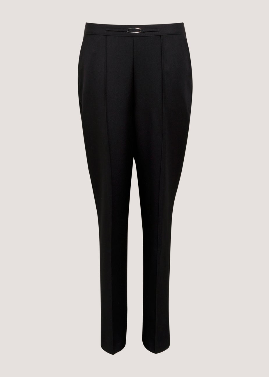 Et Vous Black Pleat Front Straight Leg Trousers