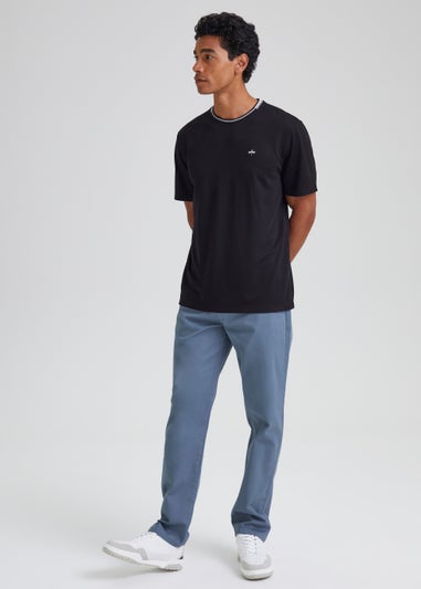 Blue Straight Fit Stretch Chinos