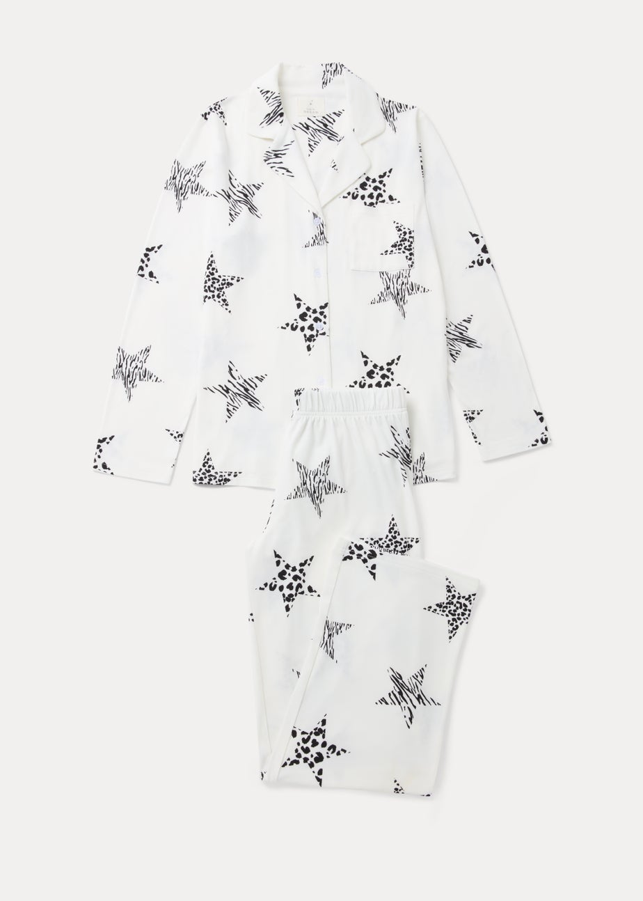 Cream Star Print Pyjama Set