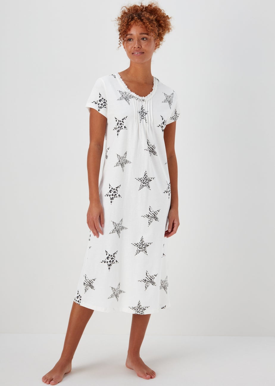 Cream Star Longline Nightie