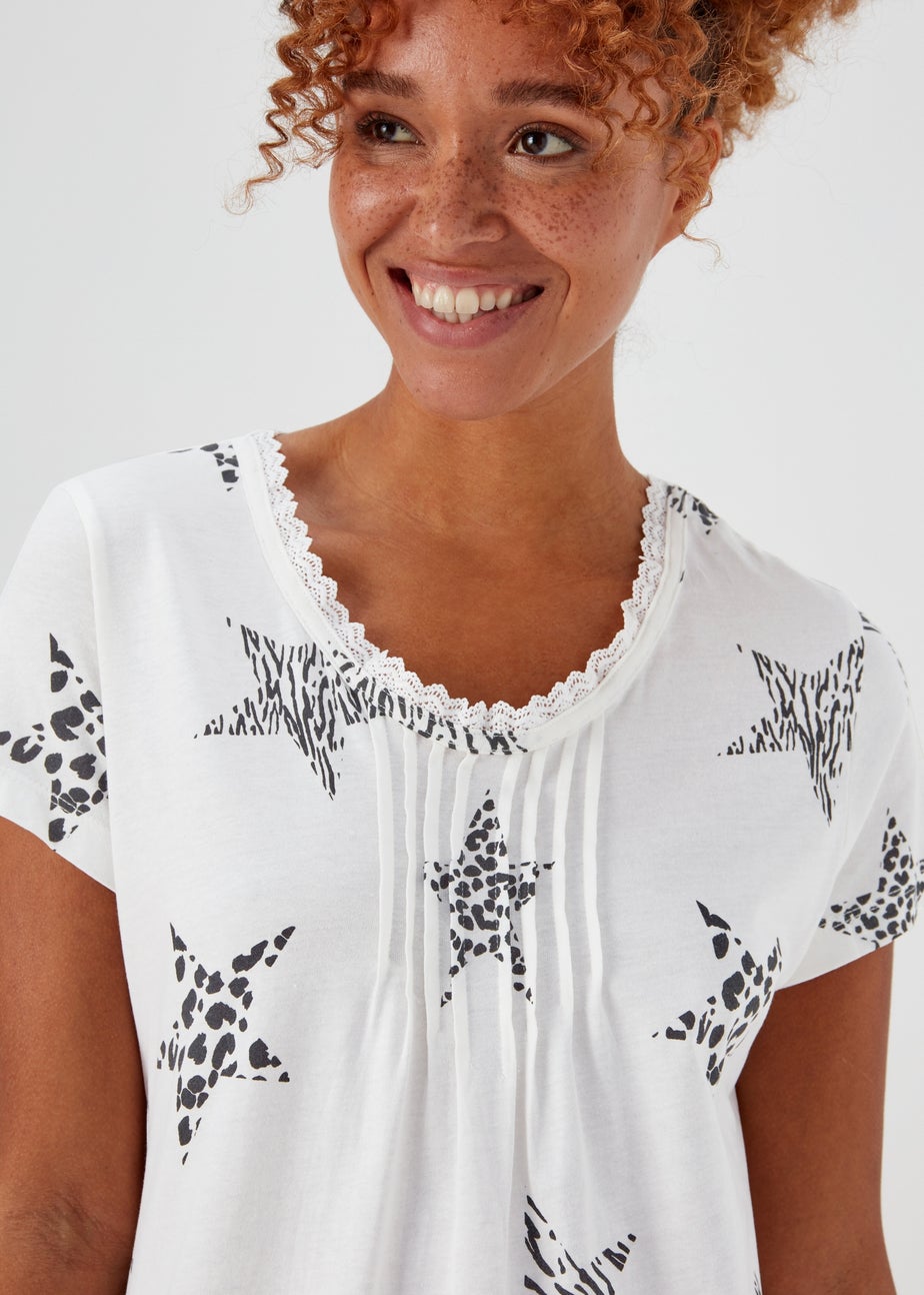 Cream Star Longline Nightie