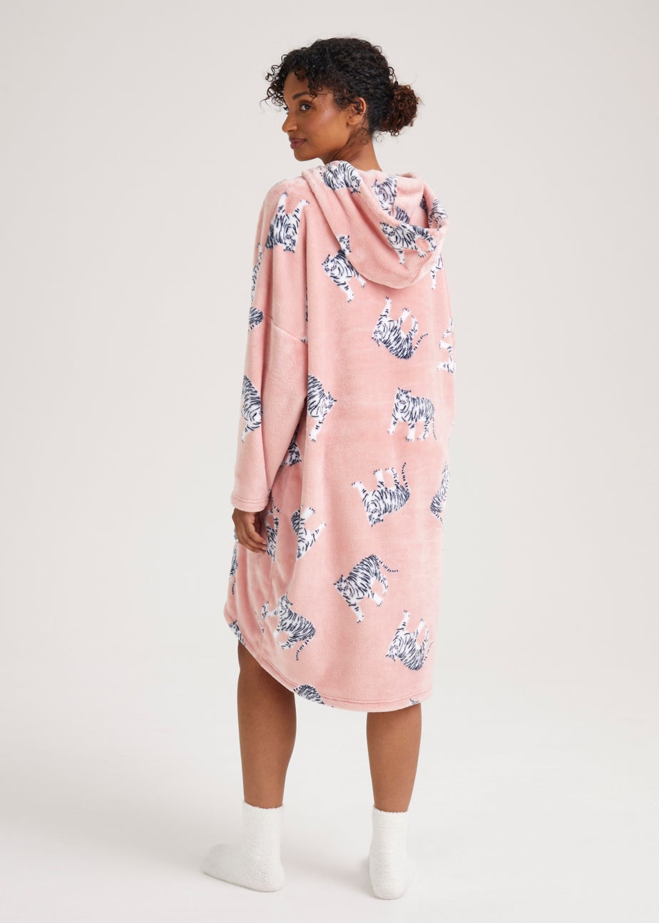 Pink Tiger Print Snuggle Hoodie