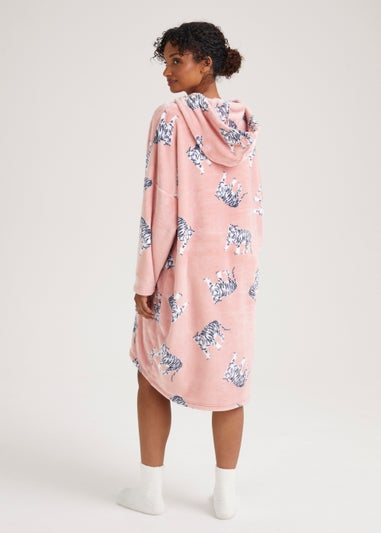 Pink Tiger Print Snuggle Hoodie