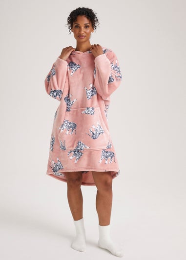Pink Tiger Print Snuggle Hoodie