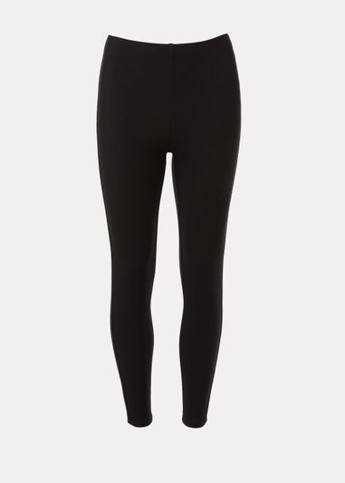 Black Ottoman Stitch Ribbed Leggings