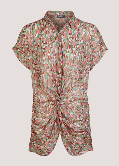 Papaya Curve Multicoloured Chiffon Twist Front Shirt