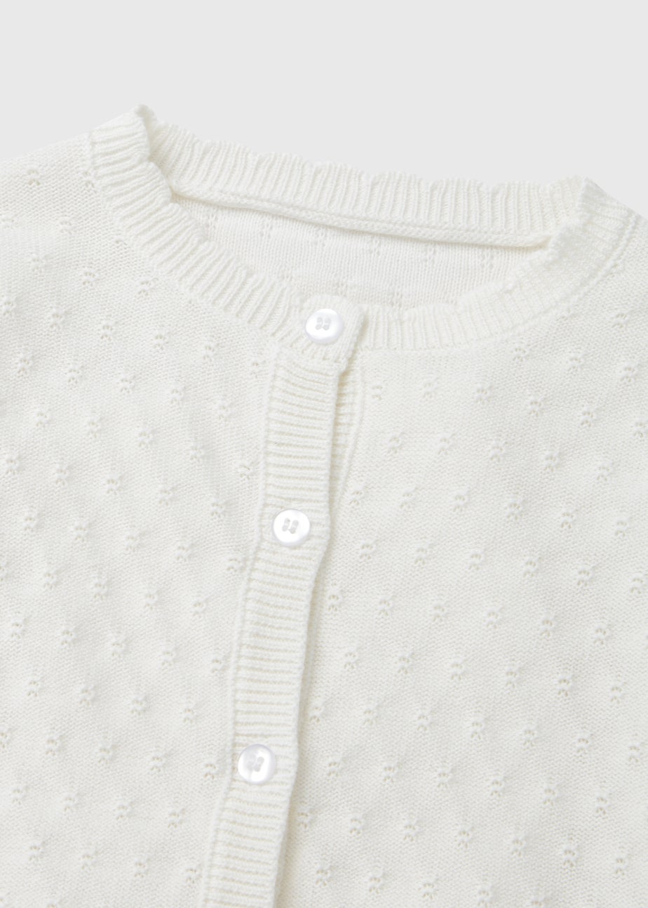 Girls White Fine Knit Cardigan (9mths-6yrs)