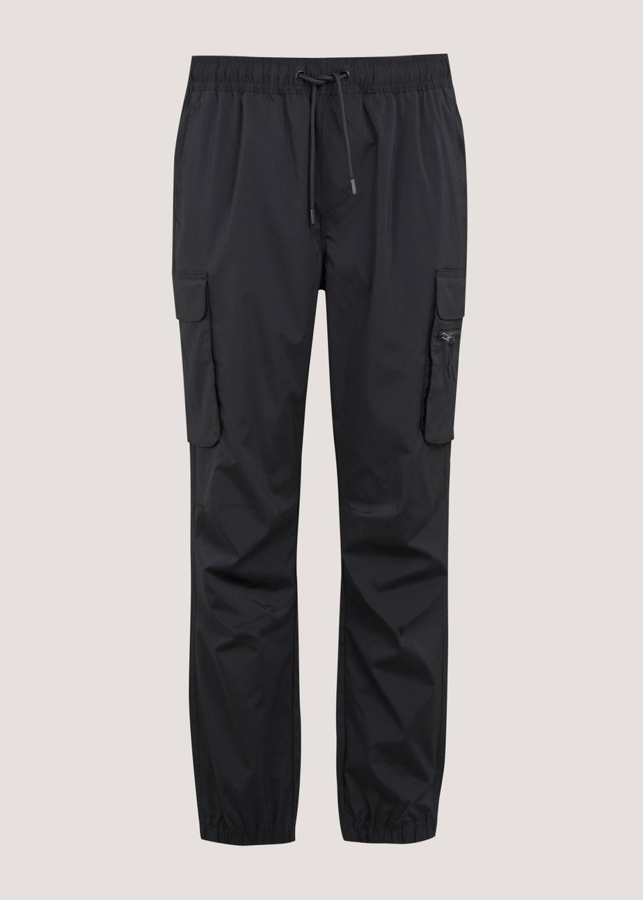 Black Cuffed Cargo Trousers