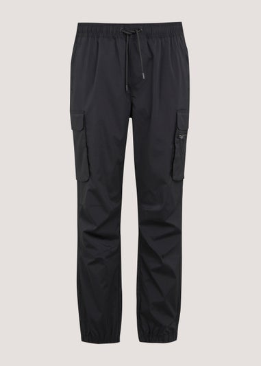 Black Cuffed Cargo Trousers