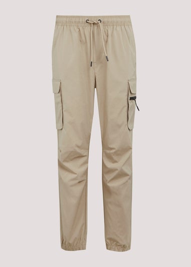 Stone Cuffed Slim Fit Cargo Trousers
