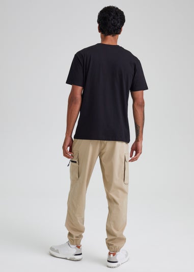 Stone Cuffed Slim Fit Cargo Trousers