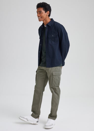 Khaki Slim Fit Cargo Trousers