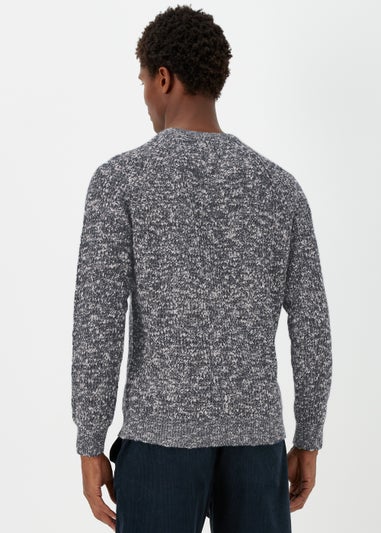 Blue Slub Crew Neck Jumper