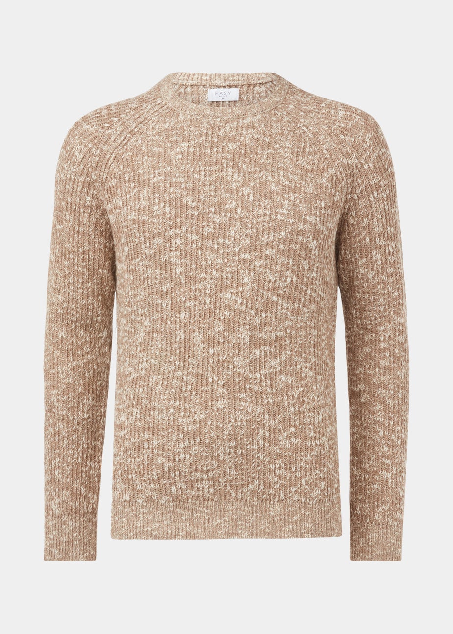 Ecru Slub Crew Neck Jumper