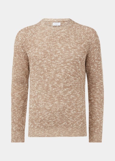 Ecru Slub Crew Neck Jumper