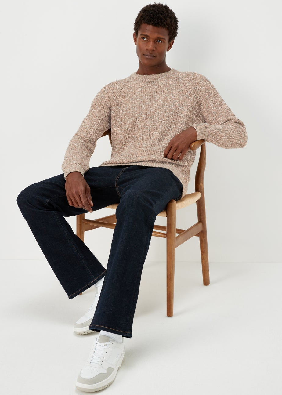 Ecru Slub Crew Neck Jumper