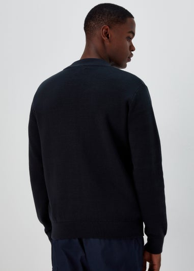 Black Quilted Hybrid Bomber Jacket