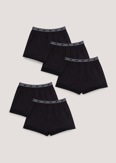 5 Pack Black Loose Fit Boxers