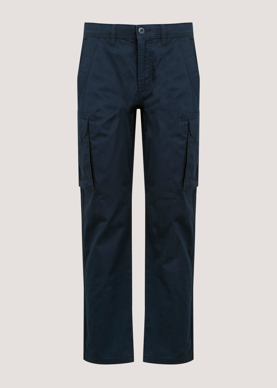 Navy Slim Fit Cargo Trousers