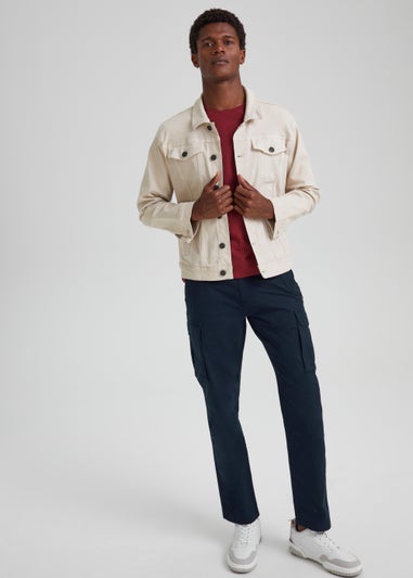 Navy Slim Fit Cargo Trousers