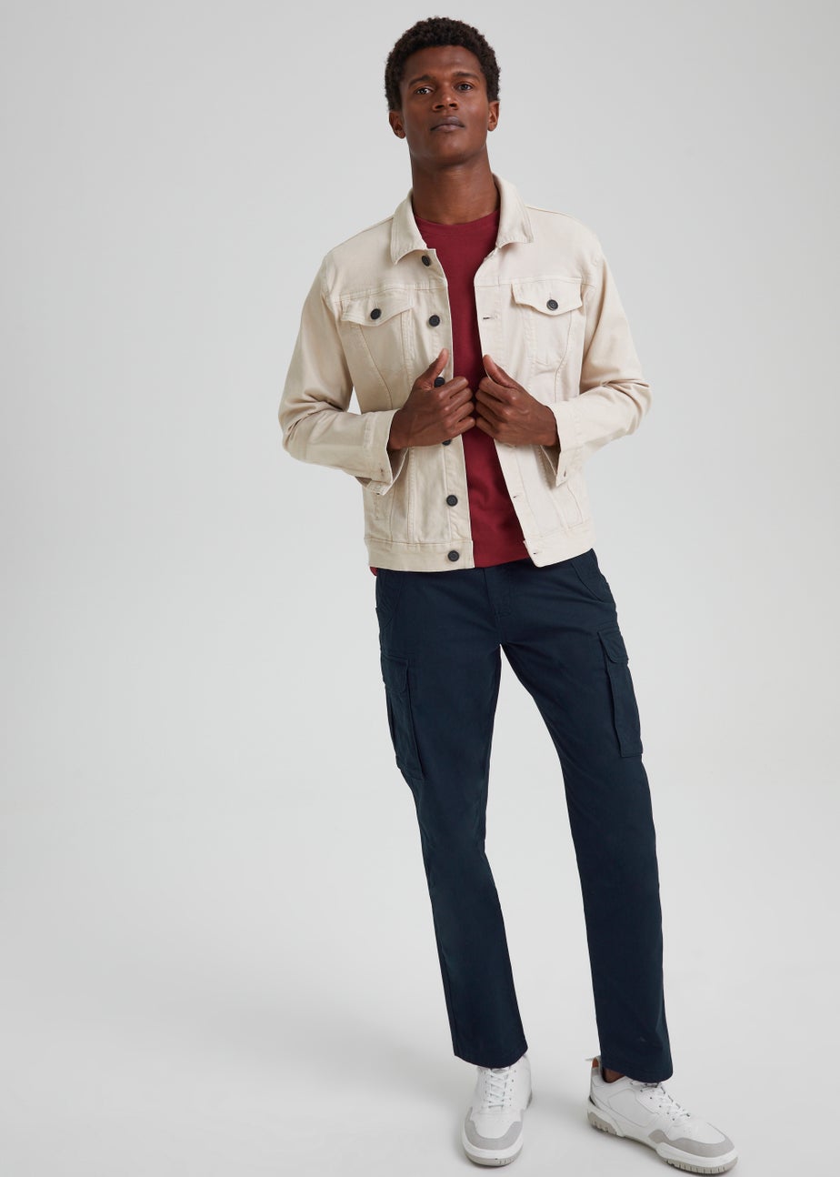 Navy Slim Fit Cargo Trousers