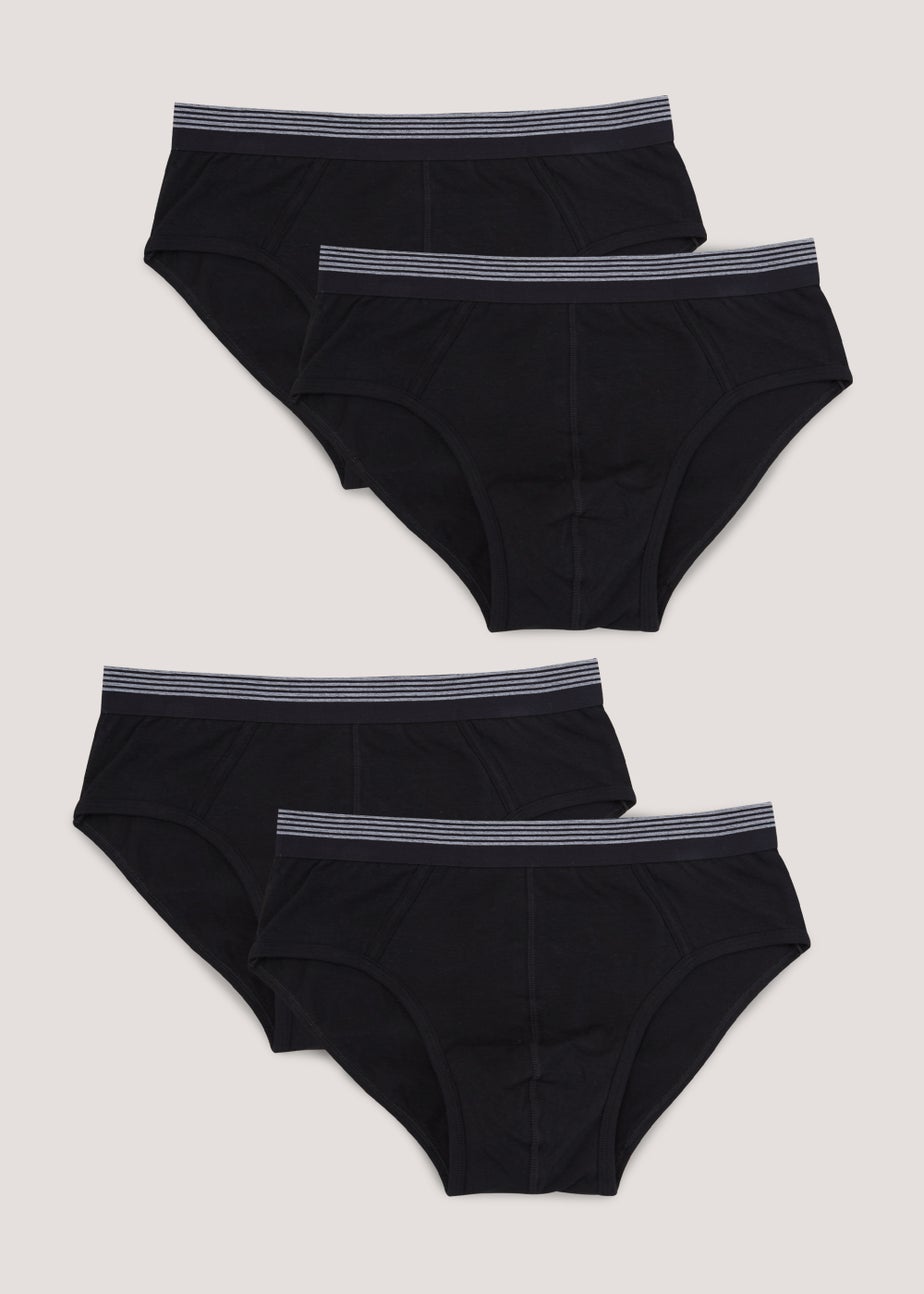 4 Pack Black Briefs