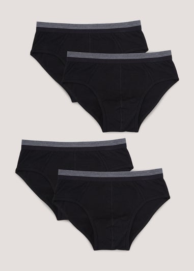 4 Pack Black Briefs