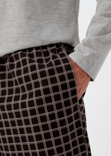 Grey Marl Check Print Pyjama Bottoms
