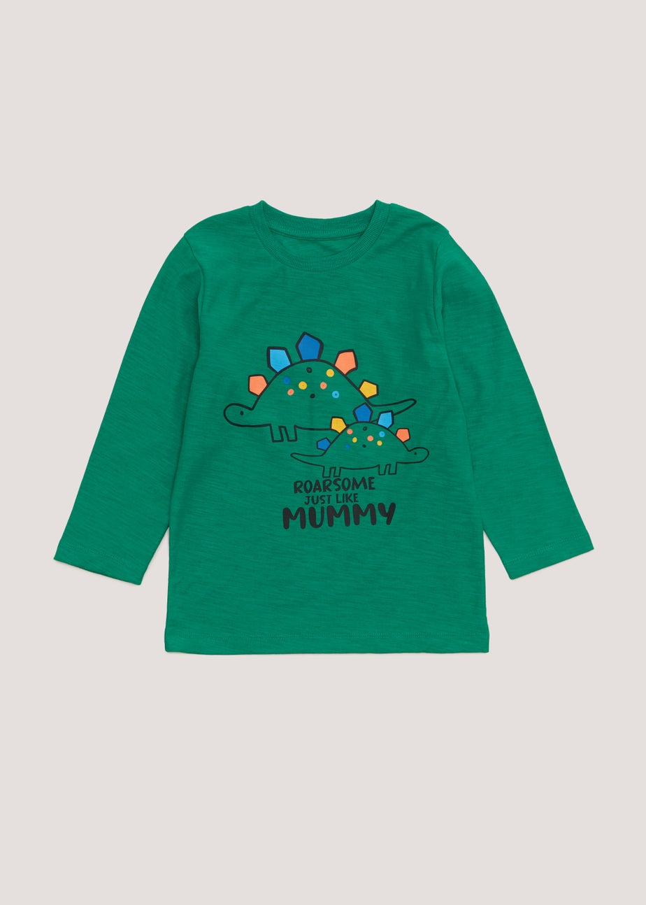 Boys Green Mummy Dinosaur T-Shirt (9mths-6yrs)