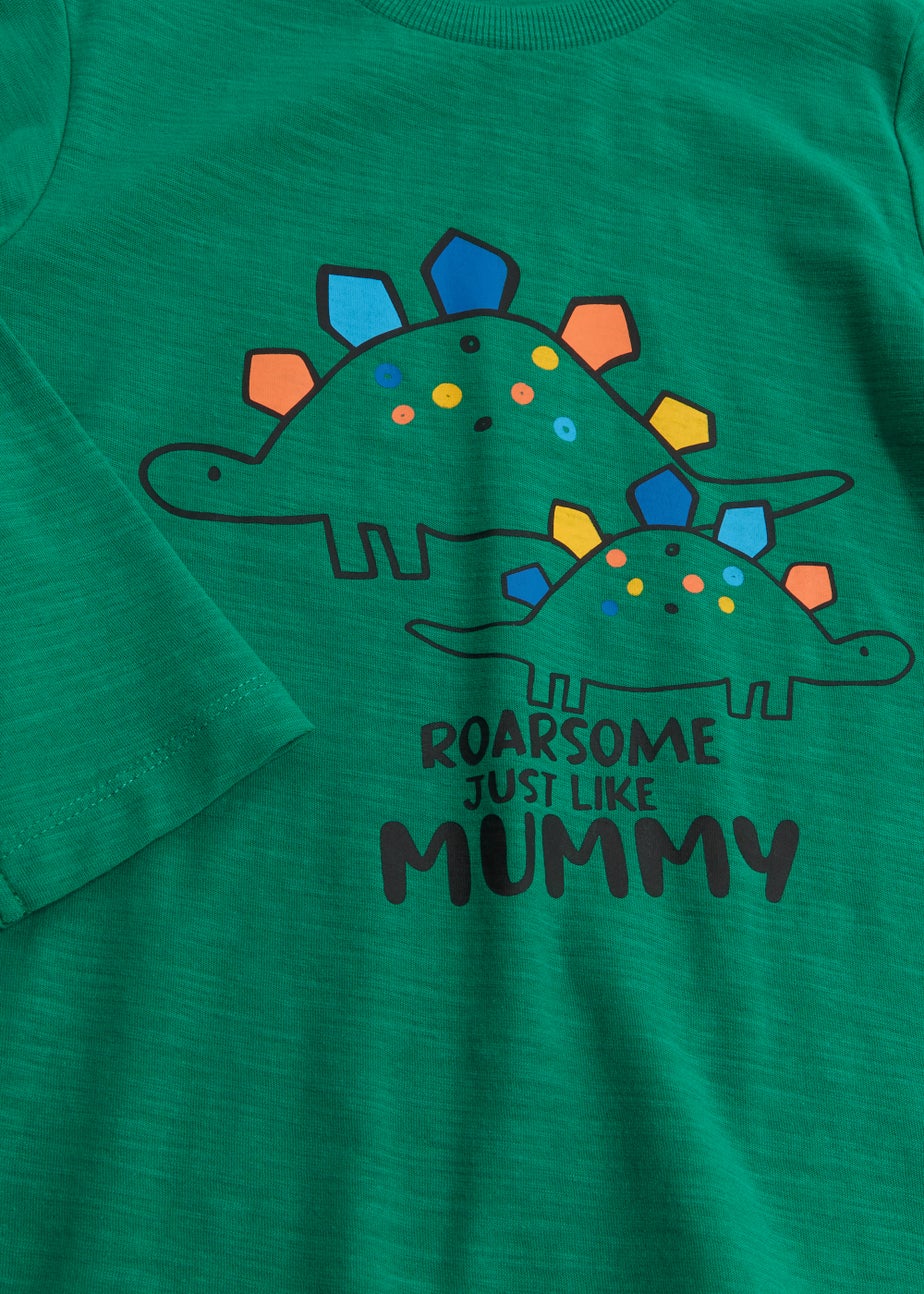 Boys Green Mummy Dinosaur T-Shirt (9mths-6yrs)
