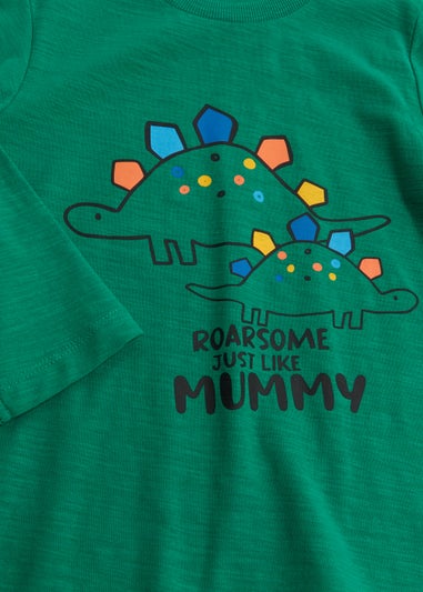 Boys Green Mummy Dinosaur T-Shirt (9mths-6yrs)