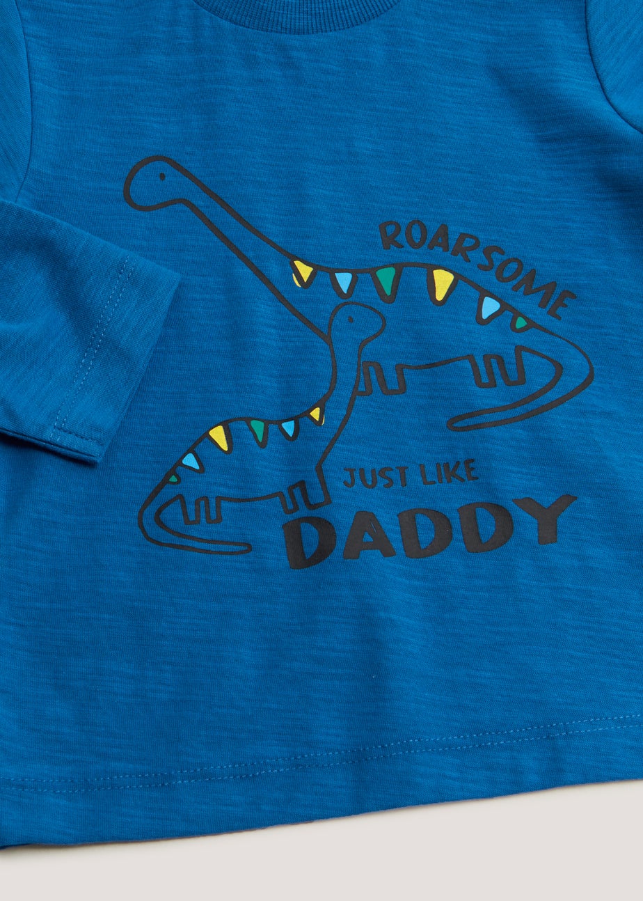 Boys Blue Daddy Dinosaur T-Shirt (9mths-6yrs)