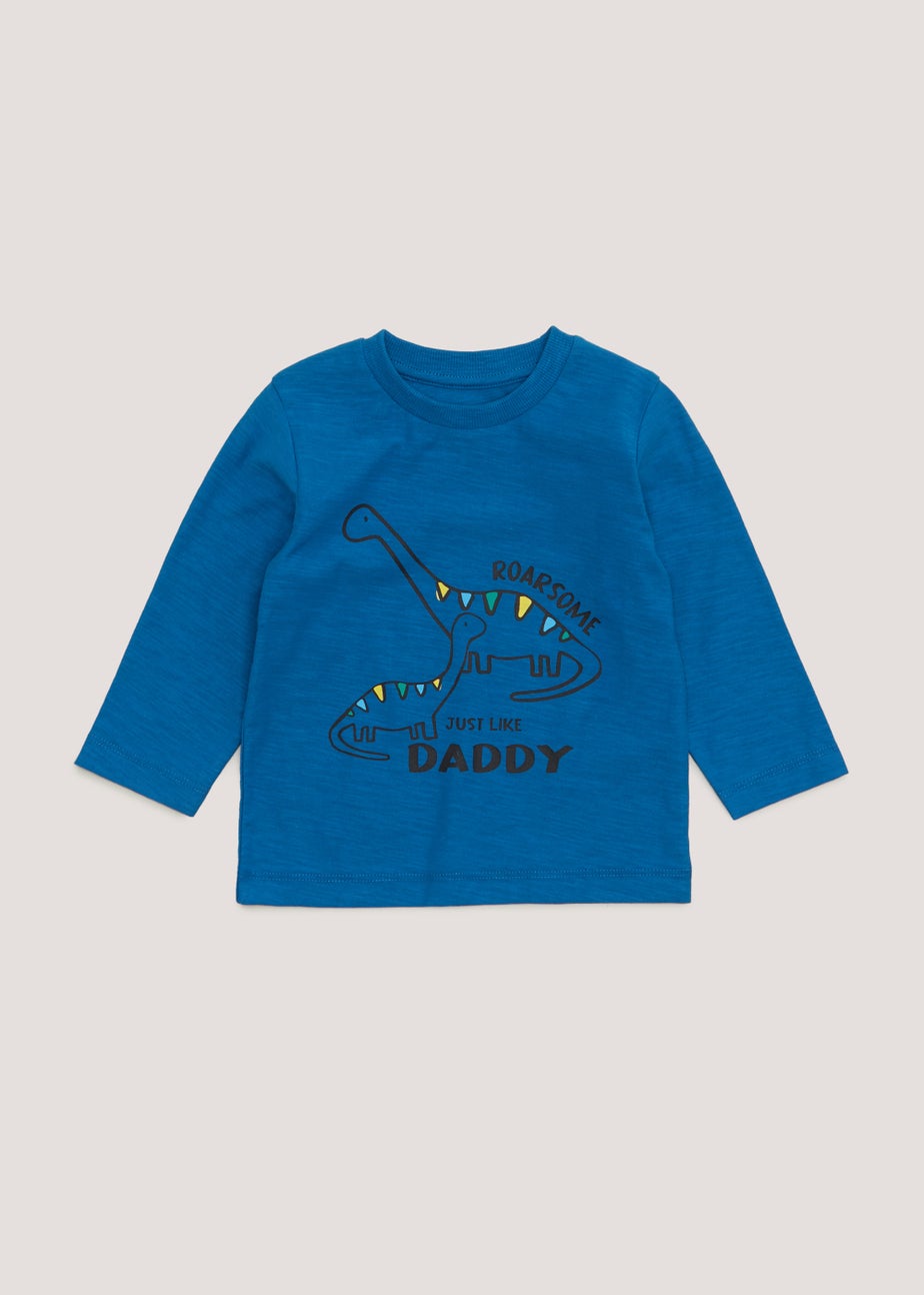 Boys Blue Daddy Dinosaur T-Shirt (9mths-6yrs)
