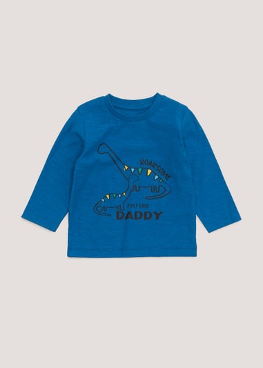 Boys Blue Daddy Dinosaur T-Shirt (9mths-6yrs)