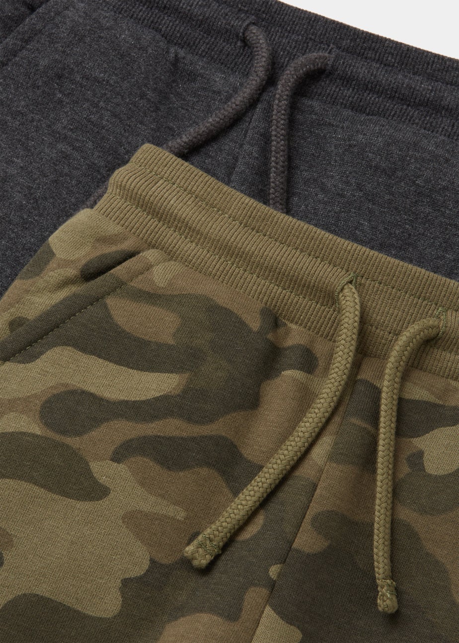 Boys 2 Pack Plain & Camo Joggers (9mths-6yrs)