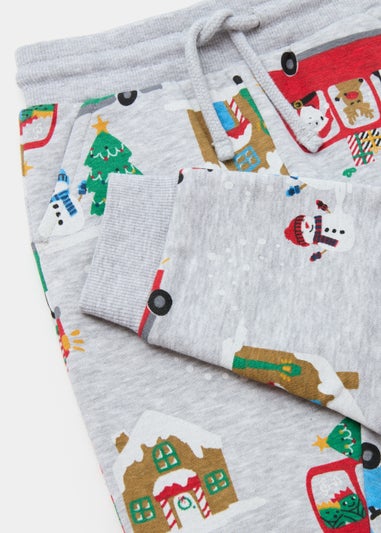 Kids Grey Marl Christmas Joggers (9mths-6yrs)