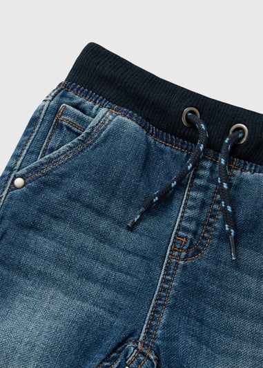 Boys Blue Ribbed Waist Knitted Jeans (9mths-6yrs)