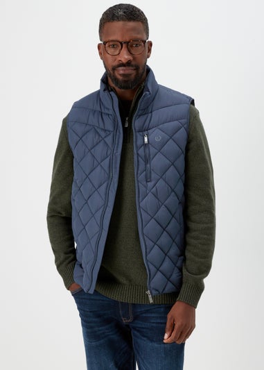 Lincoln Navy Diamond Quilt Gilet