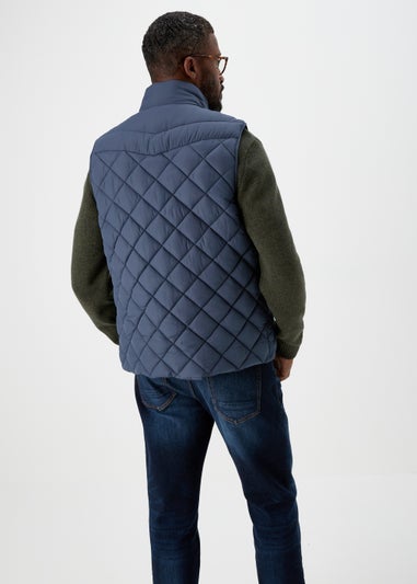 Lincoln Navy Diamond Quilt Gilet